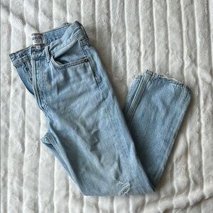 Agolde Riley  Sky Blue Straight Jeans